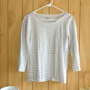 Vintage Striped J Crew quarter sleeve shirt